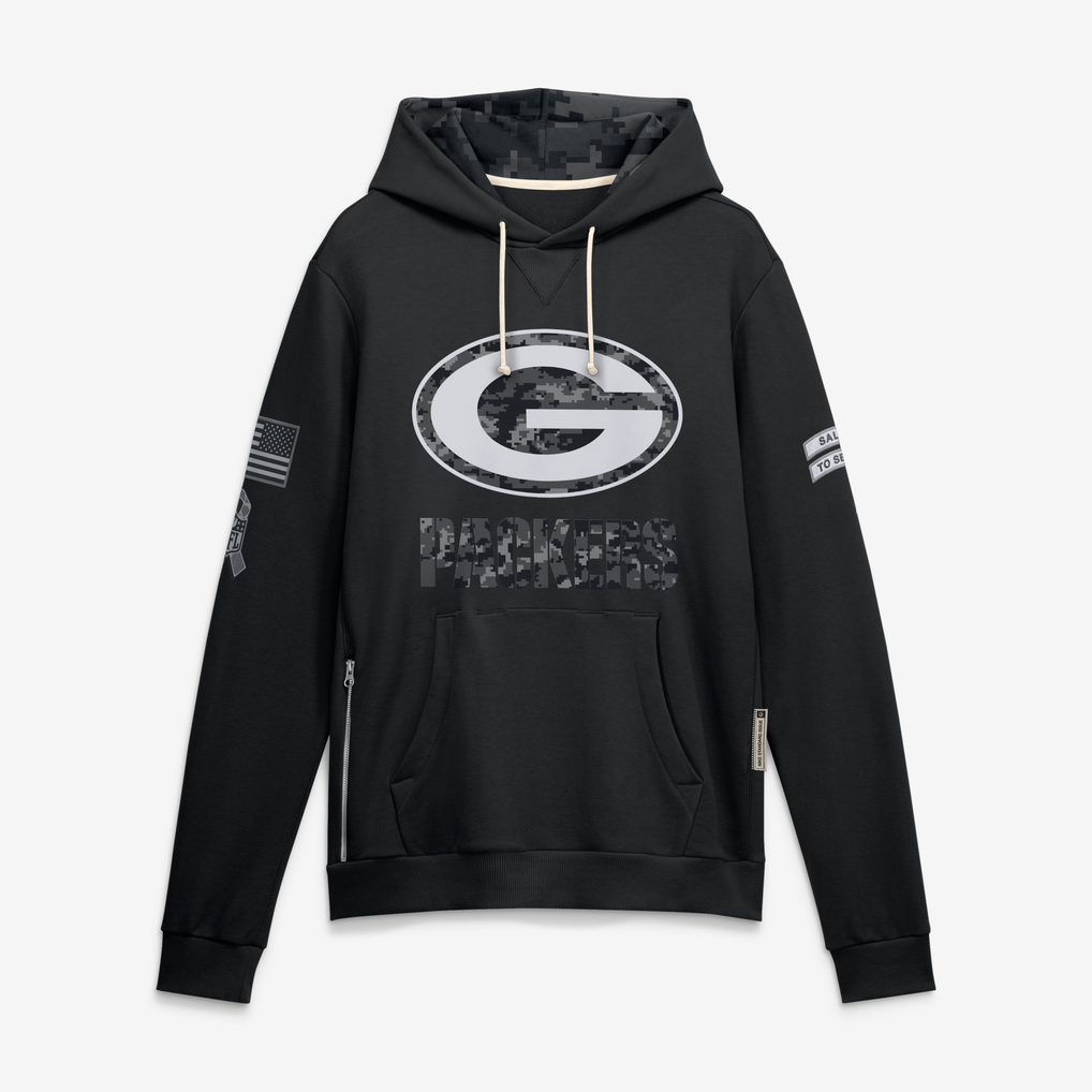 Punc GB.Packers Black 2026 Salute to Service Sideline Dri-FIT Pullover Hoodie Jerseys