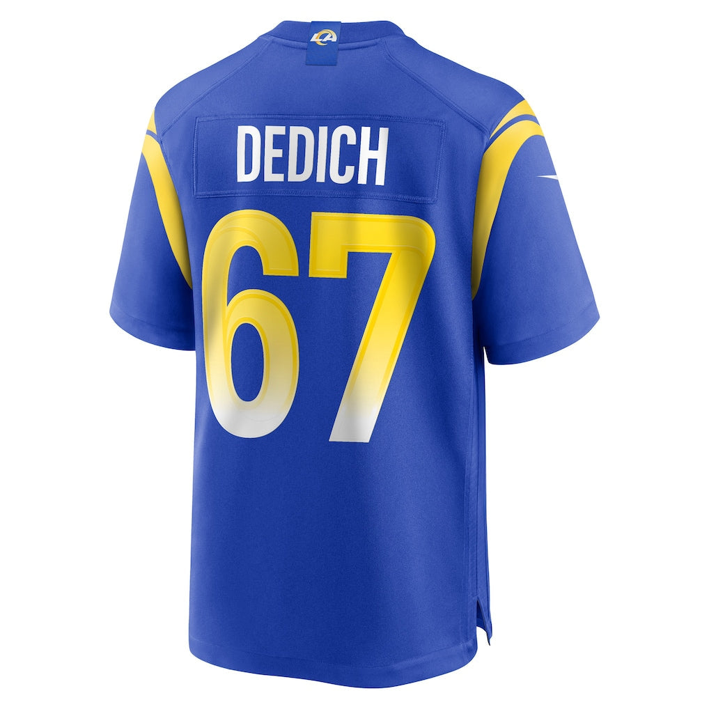 Punc LA.Rams #67 Justin Dedich Royal Game Jersey