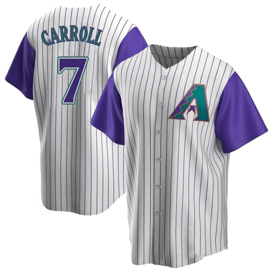 Punc A.Diamondbacks #7 Corbin Carroll Player Cream Throwback Cooperstown Limited Personalized Stitched Jerseys