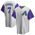 Punc A.Diamondbacks #7 Corbin Carroll Player Cream Throwback Cooperstown Limited Personalized Stitched Jerseys