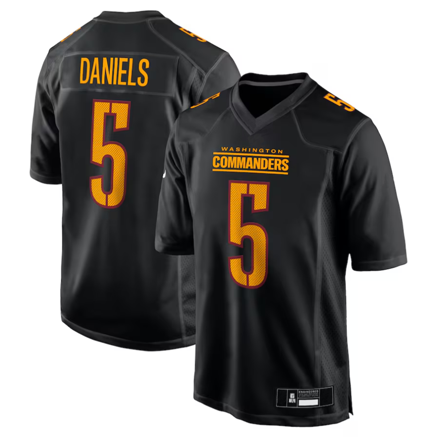 Punc #5 Jayden Daniels Player W.Commanders Carbon Black Fashion Stitched Jerseys