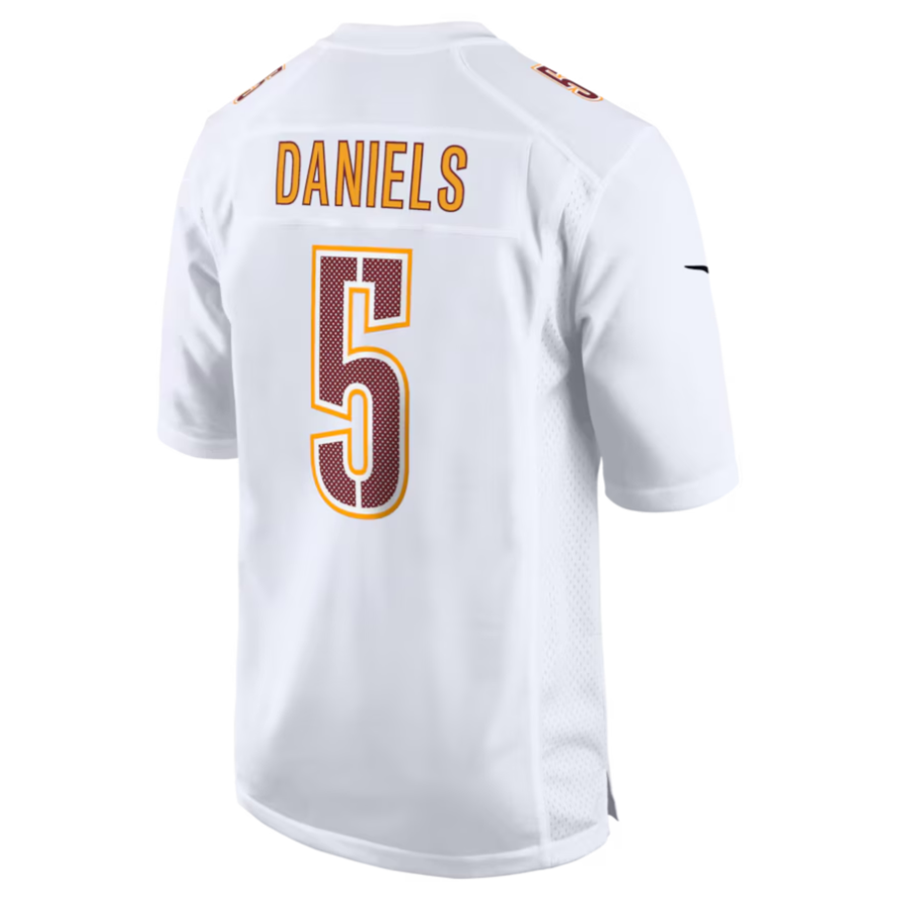 Punc #5 Jayden Daniels Player W.Commanders Tundra White Fashion Stitched Jersey