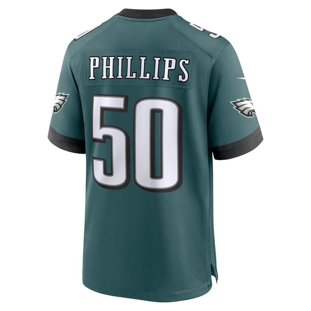 Punc P.Eagles #50 Jaelan Phillips Midnight Green Team Game Jersey
