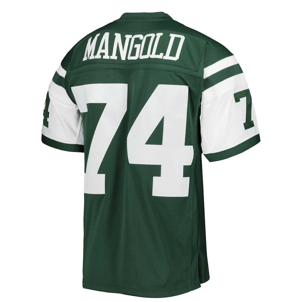 Punc NY.Jets #74 Nick Mangold Mitchell & Ness Green Legacy Replica Jersey