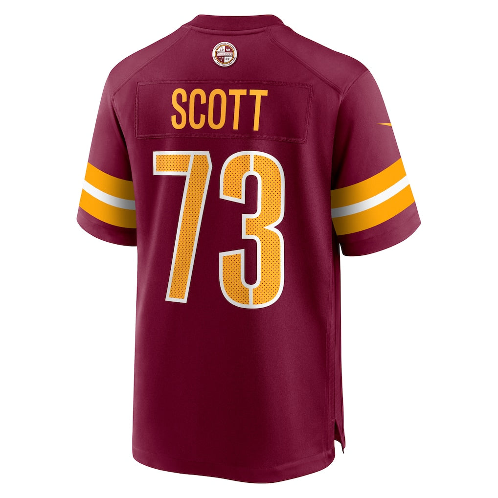 Punc W.Commanders #73 Trent Scott Burgundy Game Jersey
