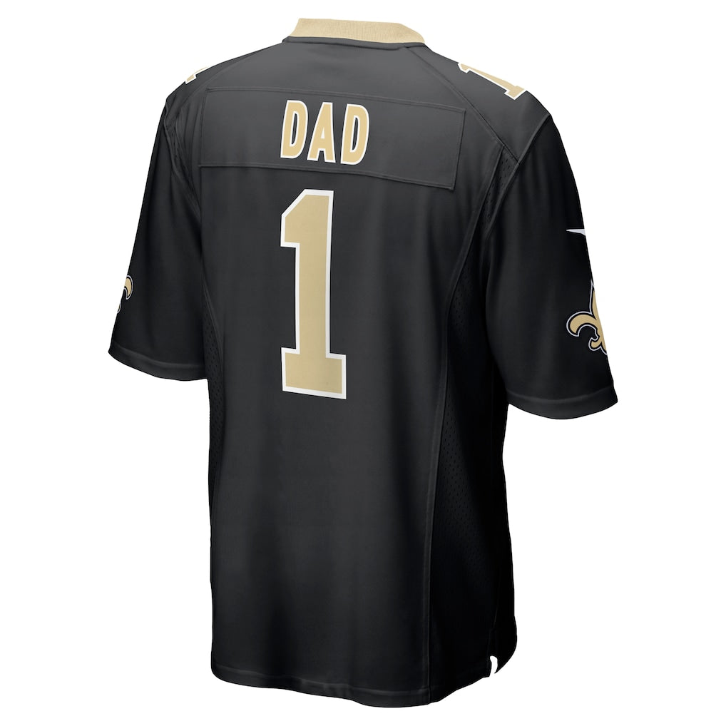 Punc NO.Saints #1 Dad Black Game Jersey