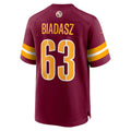 Punc W.Commanders #63 Tyler Biadasz Burgundy Game Jersey