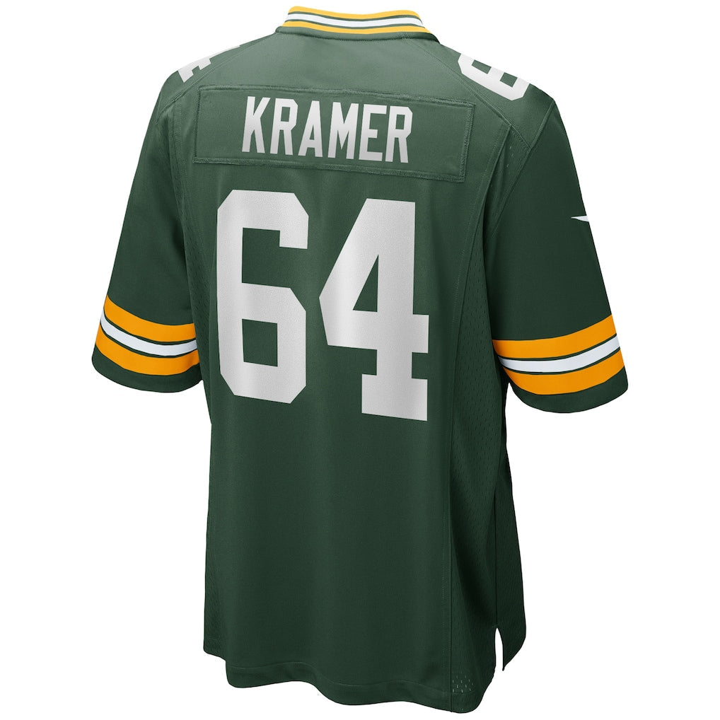 Punc GB.Packers #64 Jerry Kramer Green Team Retired Player Game Jersey