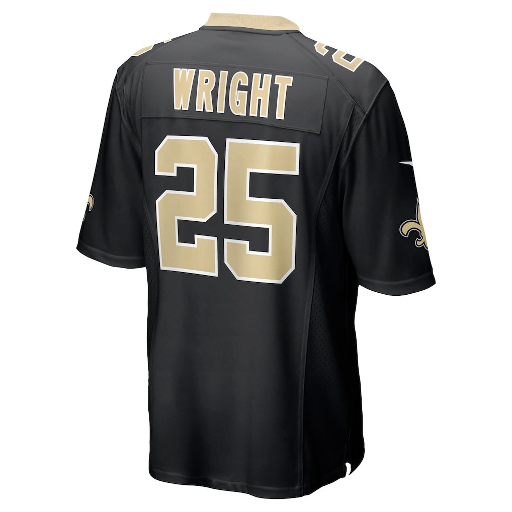 Punc NO.Saints #25 Rejzohn Wright Black Team Game Jersey