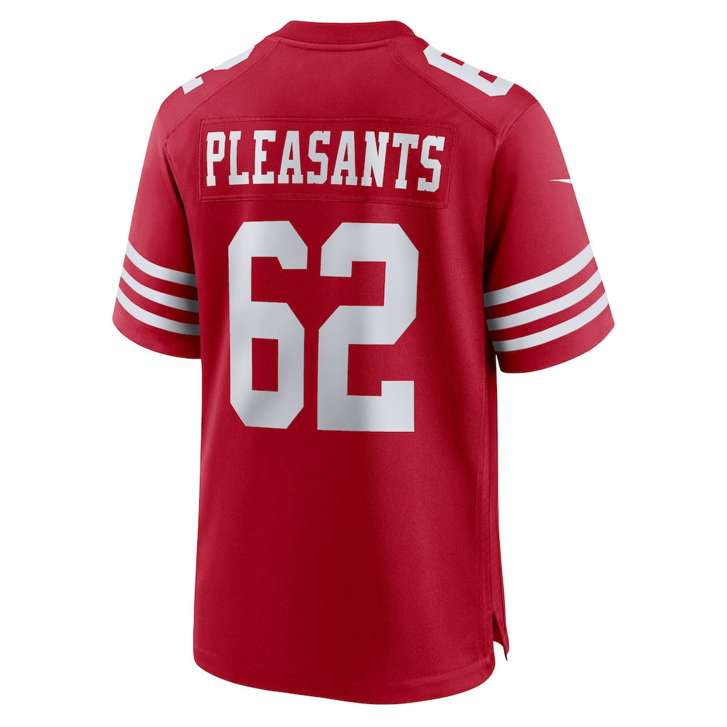 Punc SF.49ers #62 Austen Pleasants Scarlet Team Game Jersey