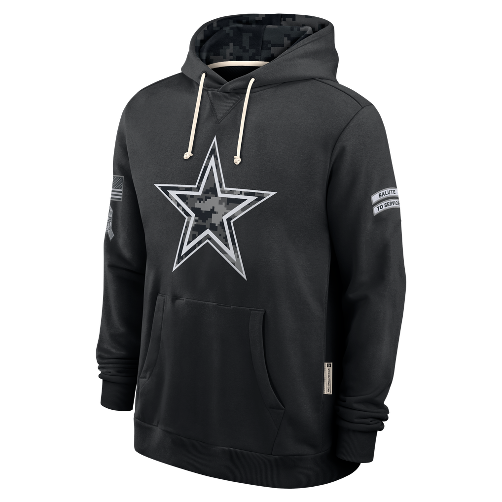 Punc D.Cowboys Black 2026 Salute to Service Sideline Dri-FIT Pullover Hoodie Jerseys