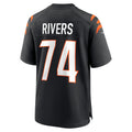 Punc C.Bengals #74 Jalen Rivers Black Team Game Jersey