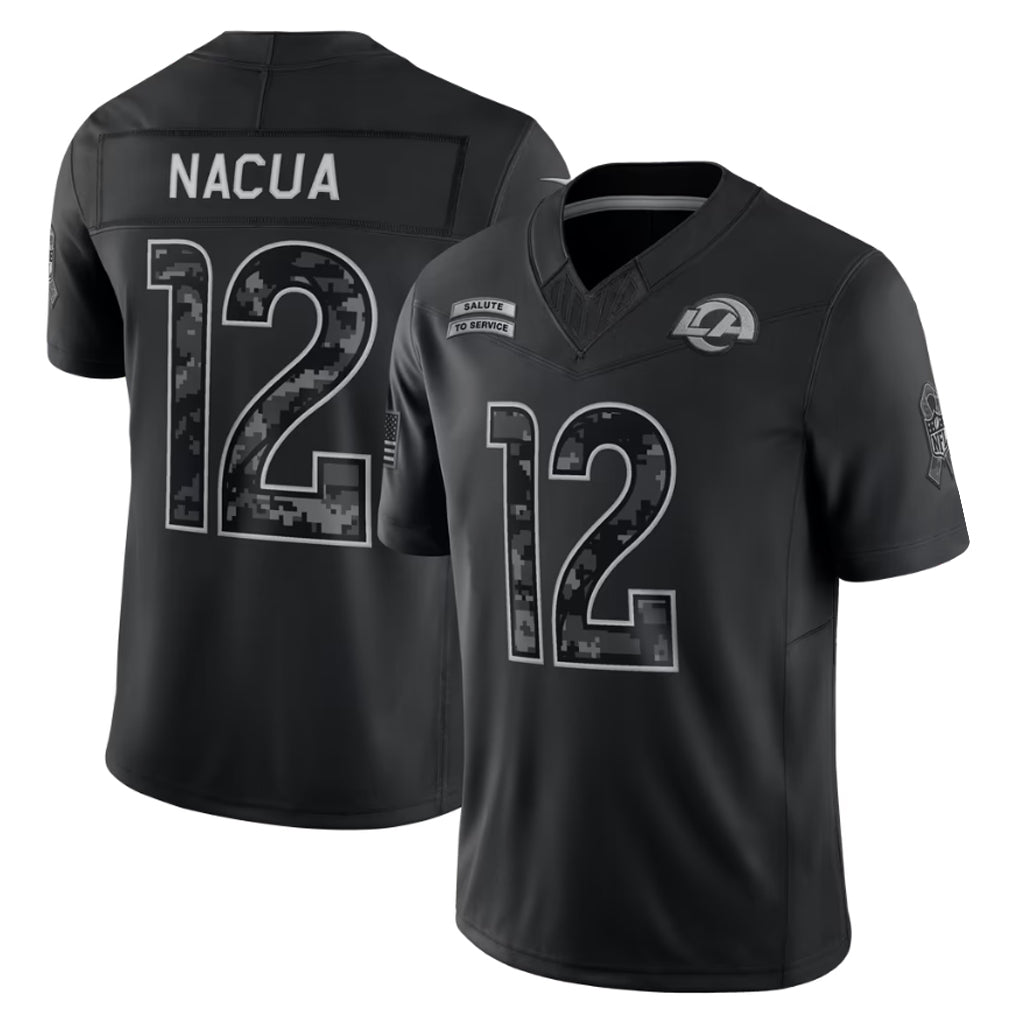 Punc LA.Rams #12 Puka Nacua Player Black Limited 2026 Salute to Service Home Game Stitched Jerseys