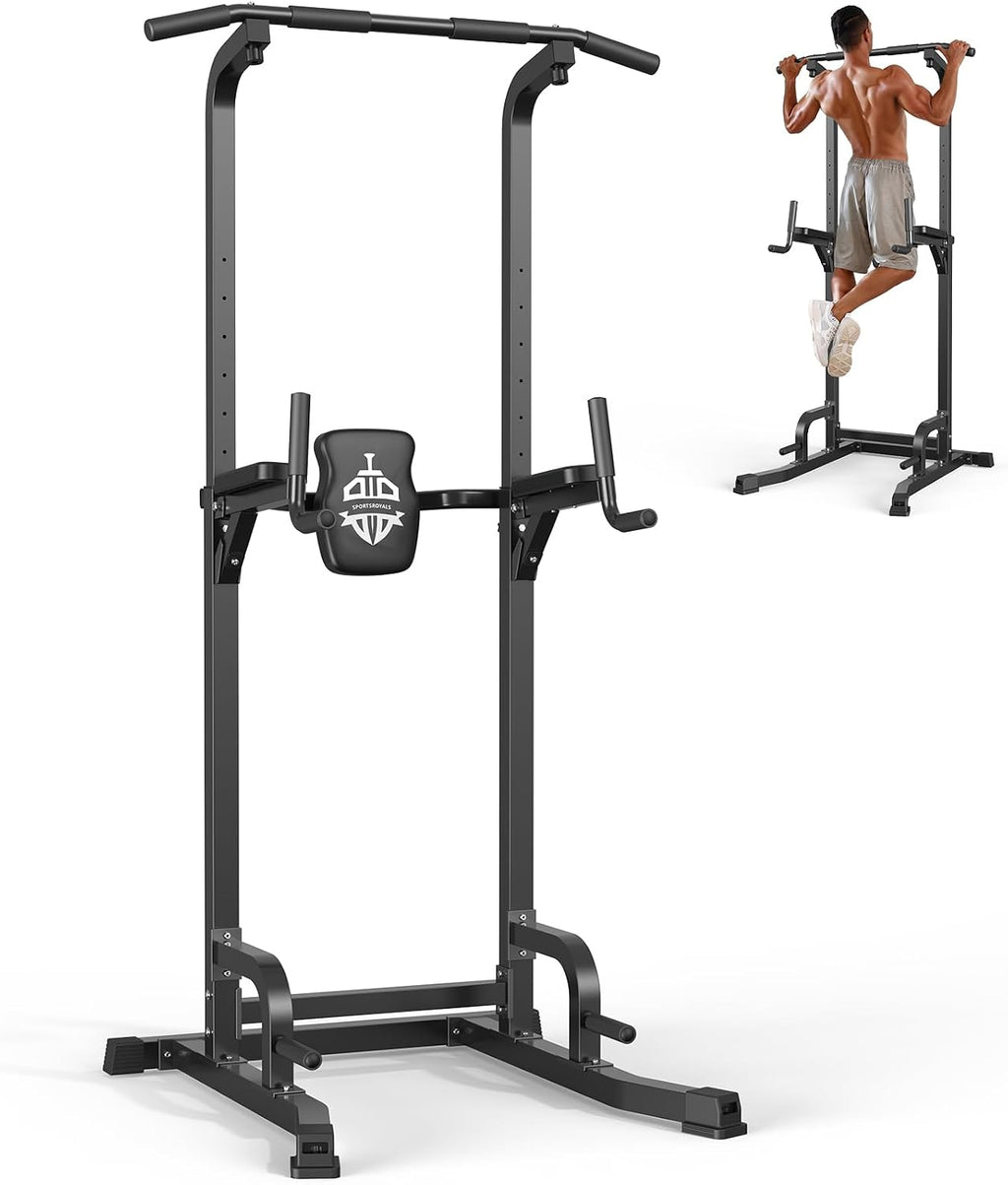 SPORTSROYALS Free Standing Pull Up Bar, Power Tower for Home Gym Training | Sturdy Free Standing Workout Station for Pull-Ups, Dips, Leg Raises and Full-Body Home Gym Strength Training