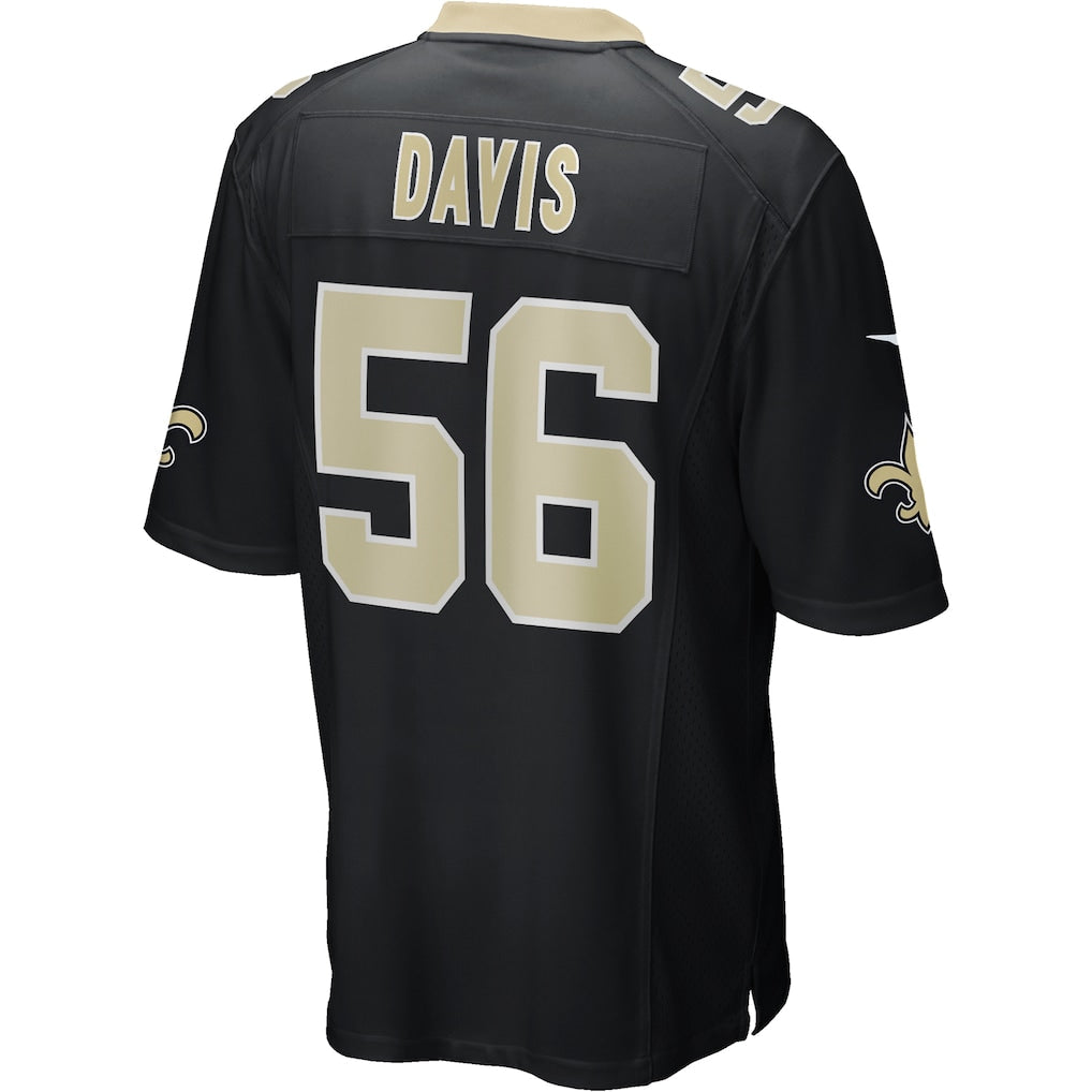 Punc NO.Saints #56 Demario Davis Black Game Jersey