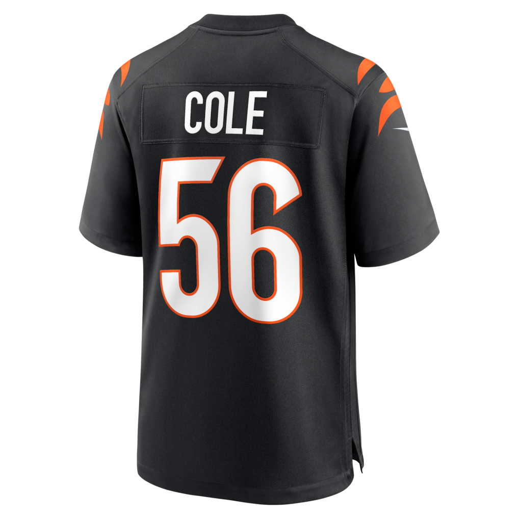 Punc C.Bengals #56 Myles Cole Black Team Game Jersey