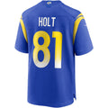 Punc LA.Rams #81 Torry Holt Royal Game Retired Player Jersey
