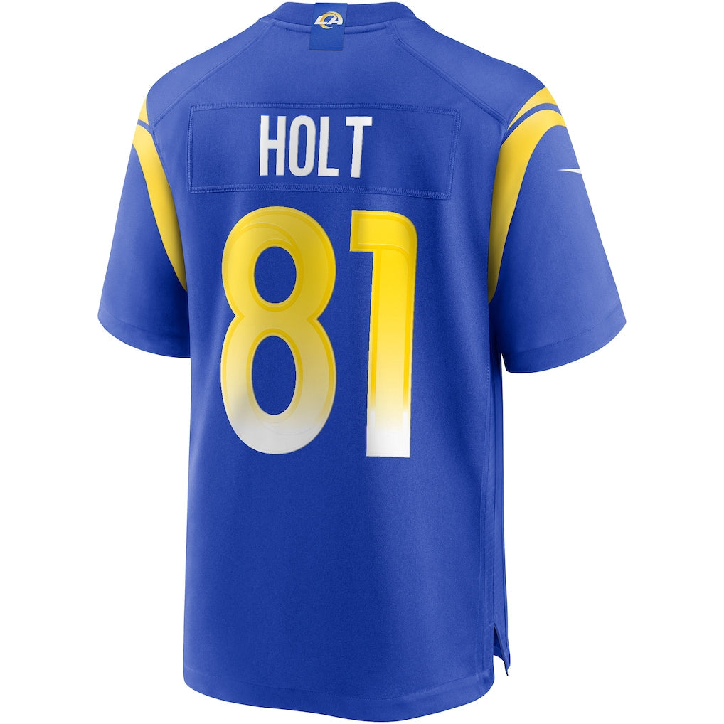 Punc LA.Rams #81 Torry Holt Royal Game Retired Player Jersey