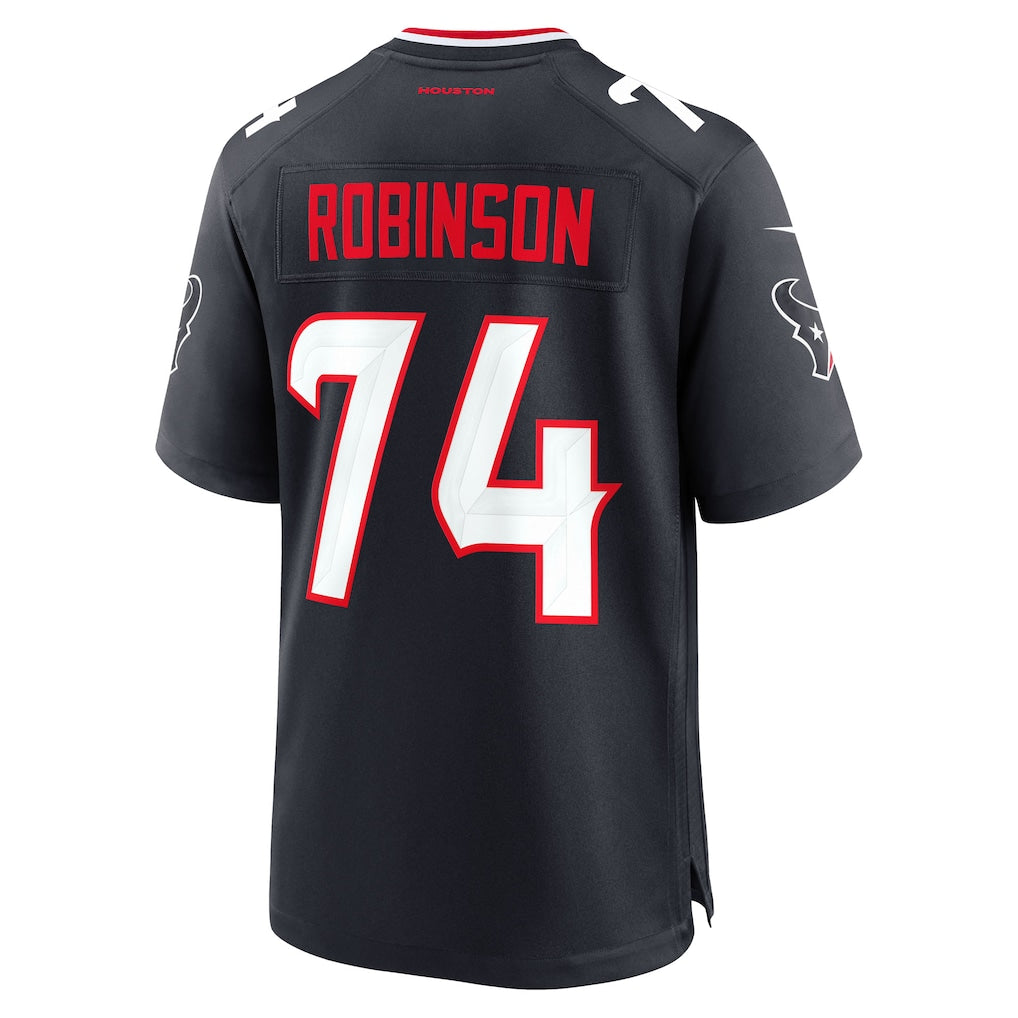 Punc H.Texans #74 Cam Robinson Navy Team Game Jersey