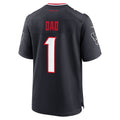 Punc H.Texans #1 Dad Navy Game Jersey