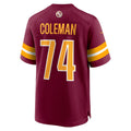 Punc W.Commanders #74 Brandon Coleman Burgundy Game Jersey