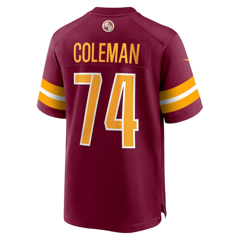 Punc W.Commanders #74 Brandon Coleman Burgundy Game Jersey