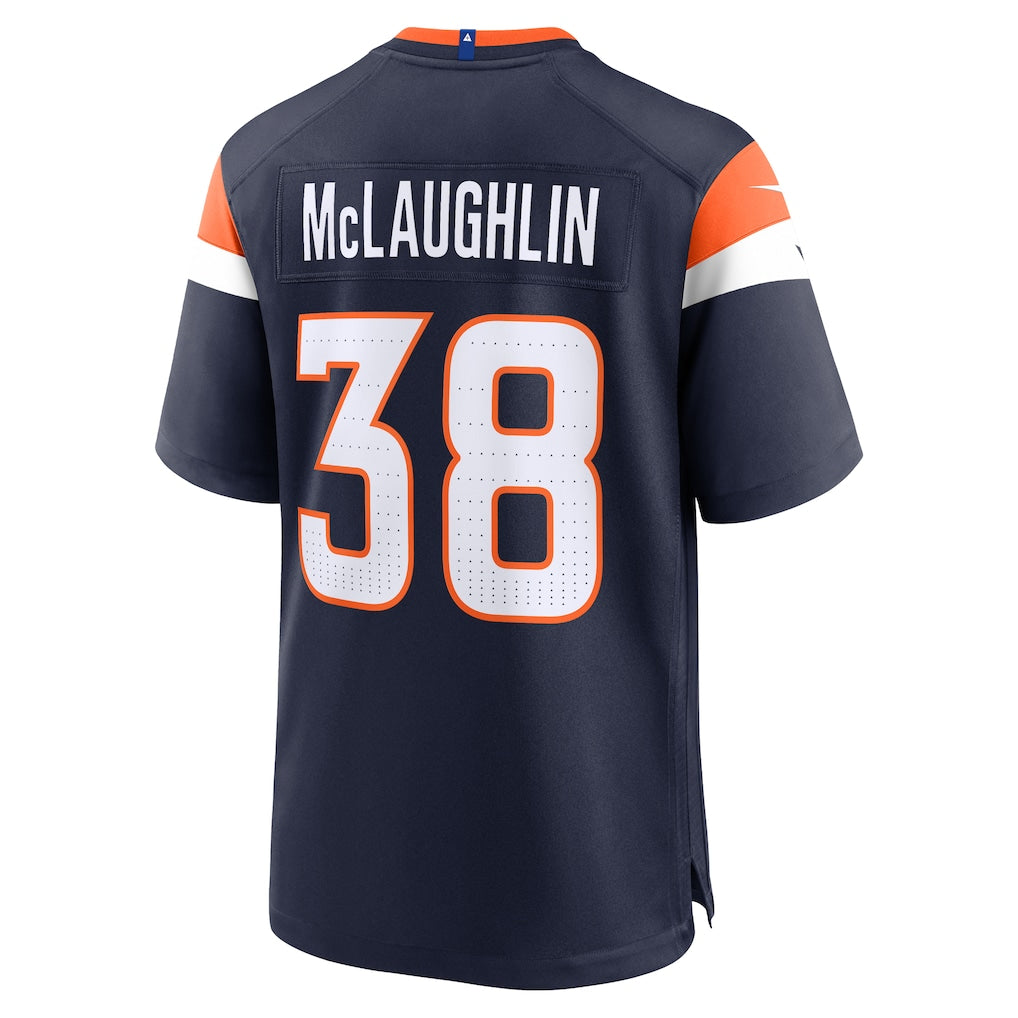 Punc D.Broncos #38 Jaleel McLaughlin Navy Alternate Game Jersey