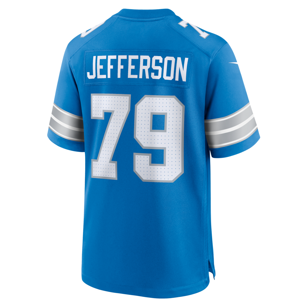 Punc D.Lions #79 Quinton Jefferson Blue Team Game Jersey