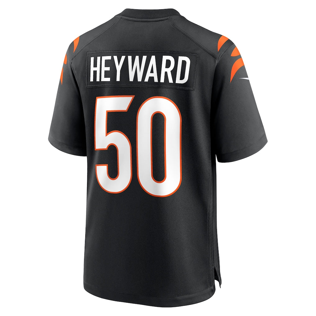 Punc C.Bengals #50 Shaka Heyward Black Team Game Jersey