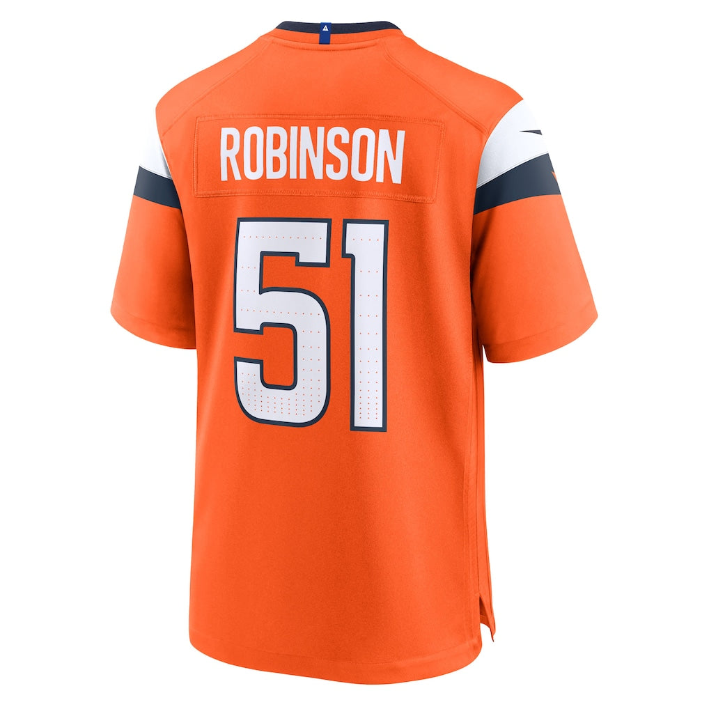 Punc D.Broncos #51 Que Robinson Orange Team Game Jersey