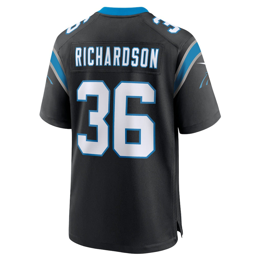 Punc C.Panthers #36 Demani Richardson Black Team Game Jersey