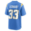 Punc LA.Chargers #33 Deane Leonard Powder Blue Player Game Jersey