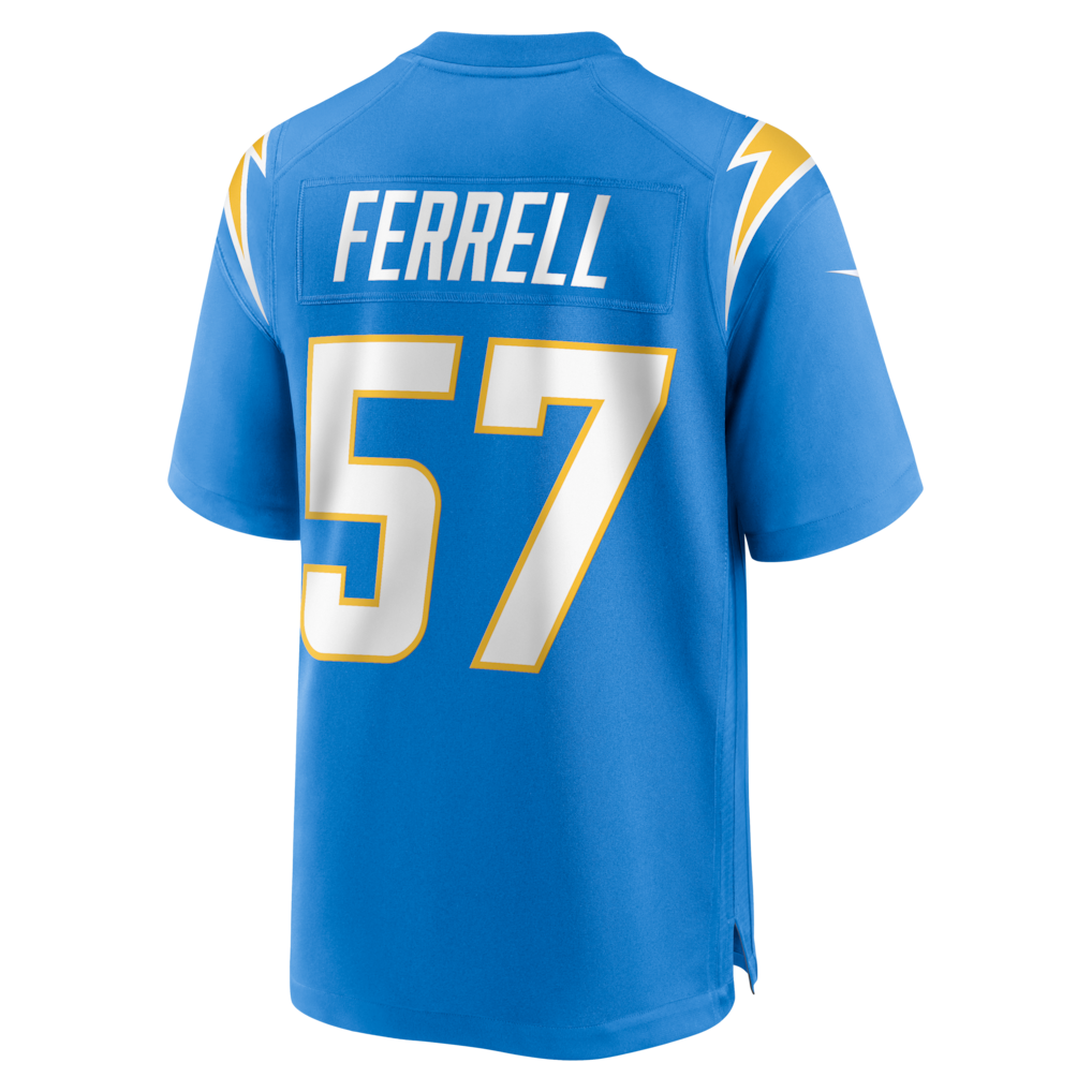 Punc LA.Chargers #57 Clelin Ferrell Powder Blue Team Game Jersey