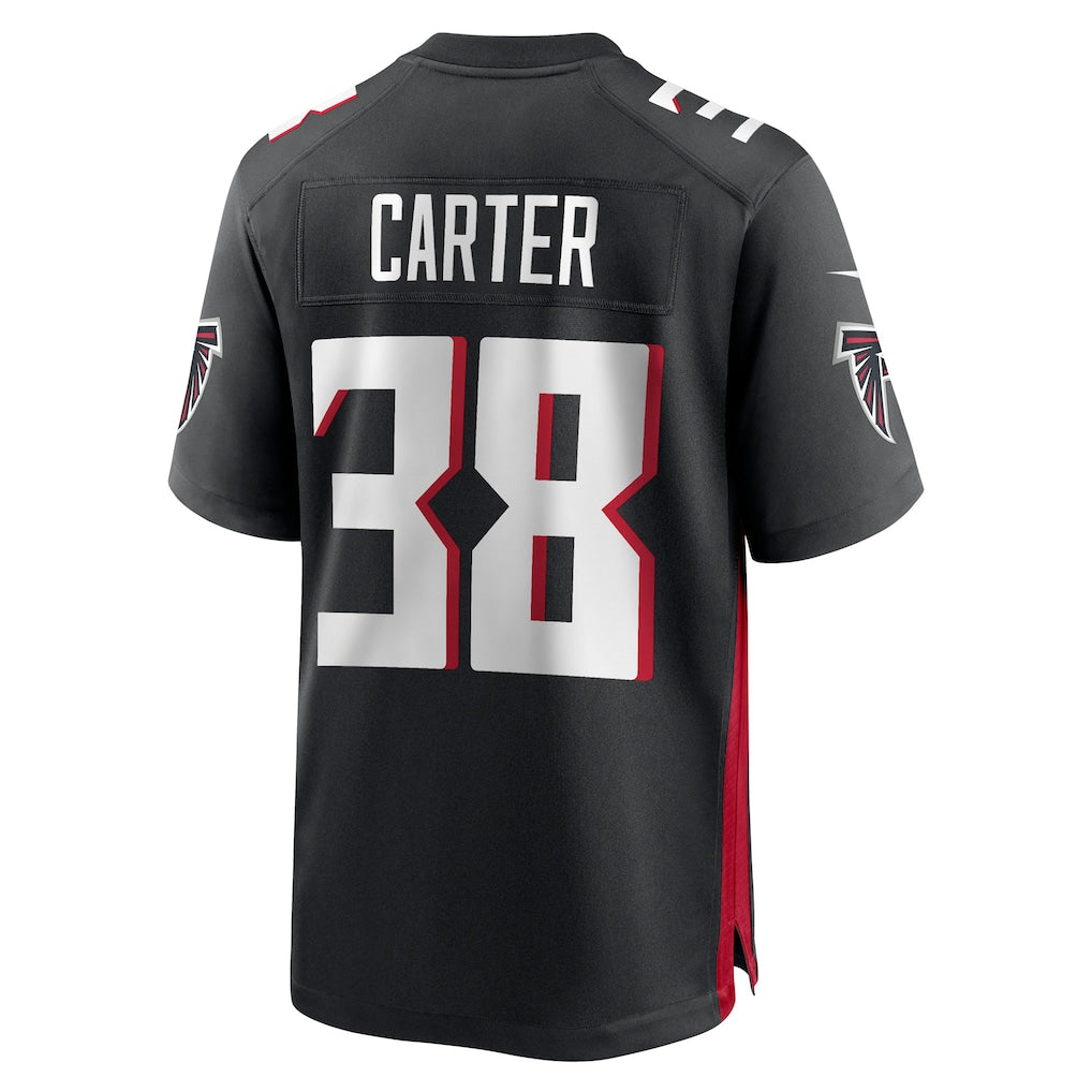 Punc A.Falcons #38 Nathan Carter Black Team Game Jersey