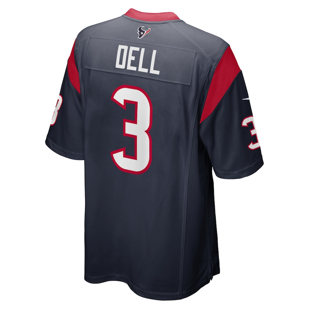 Punc H.Texans #3 Tank Dell Navy Player Game Jersey