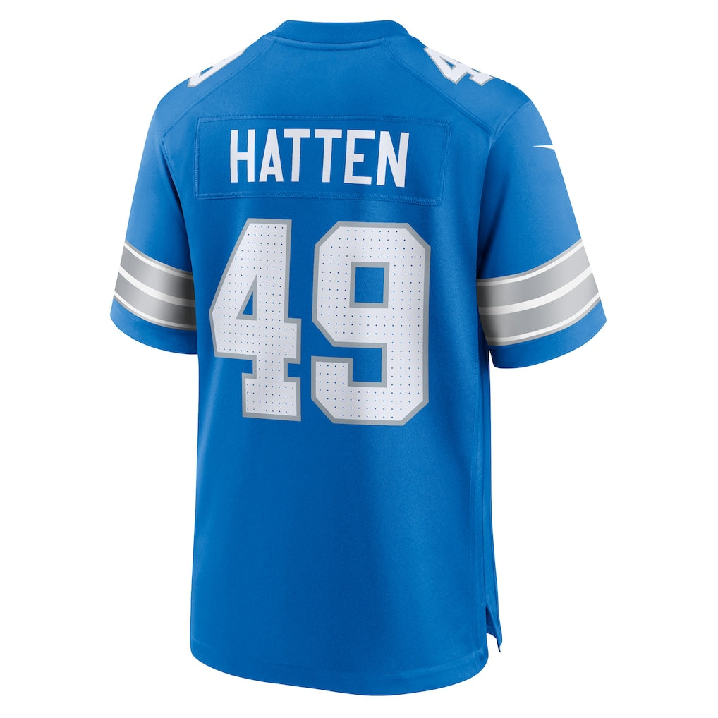 Punc D.Lions #49 Hogan Hatten Blue Game Jersey