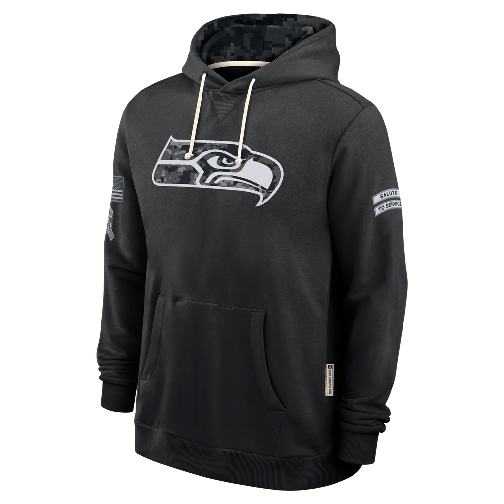 Punc S.Seahawks Black 2026 Salute to Service Sideline Dri-FIT Pullover Hoodie Jerseys