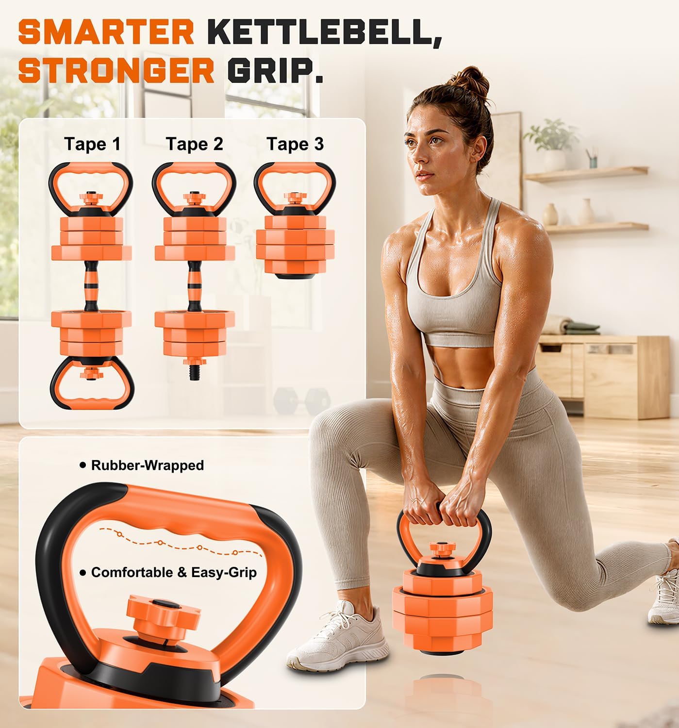 Adjustable Dumbbell Set with Barbell Connector, 5-in-1 Home Gym Free Weights for Full-Body Strength Training, Space-Saving Design for Apartments and Garage Gyms