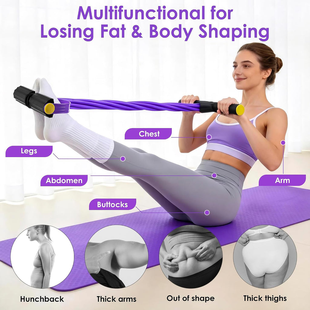 Pedal Resistance Band with Handle， Foot Pedal Resistance Band for Women，Multifunction Exercise Bands for Home Gym Full Body Workout