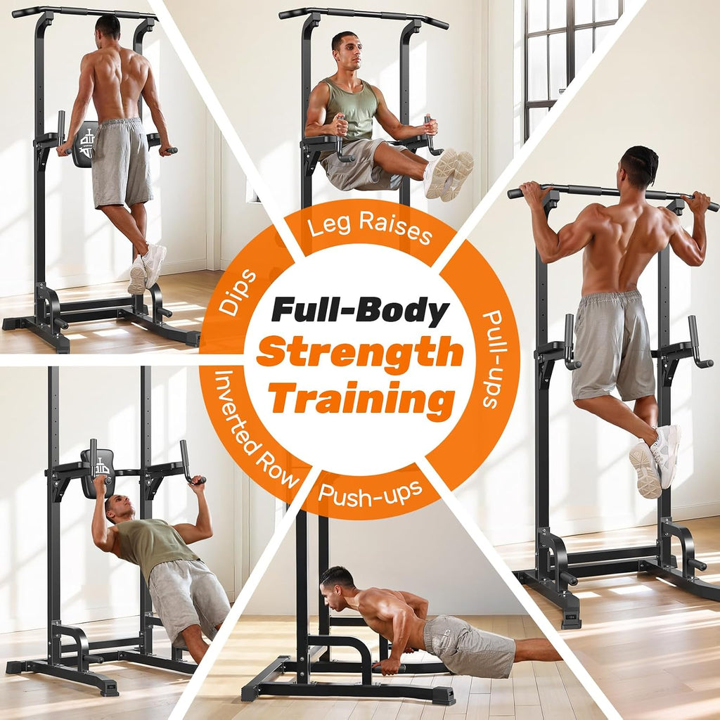 SPORTSROYALS Free Standing Pull Up Bar, Power Tower for Home Gym Training | Sturdy Free Standing Workout Station for Pull-Ups, Dips, Leg Raises and Full-Body Home Gym Strength Training
