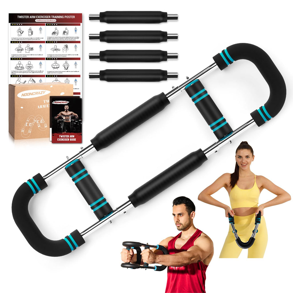 Twister Arm Trainer, 30-120 lbs Adjustable Chest Workout Equipment | 4 Spring & Poster for Men & Women, Detachable Power Twister Home Fitness Equipment for Enhancing Upper Body Muscle