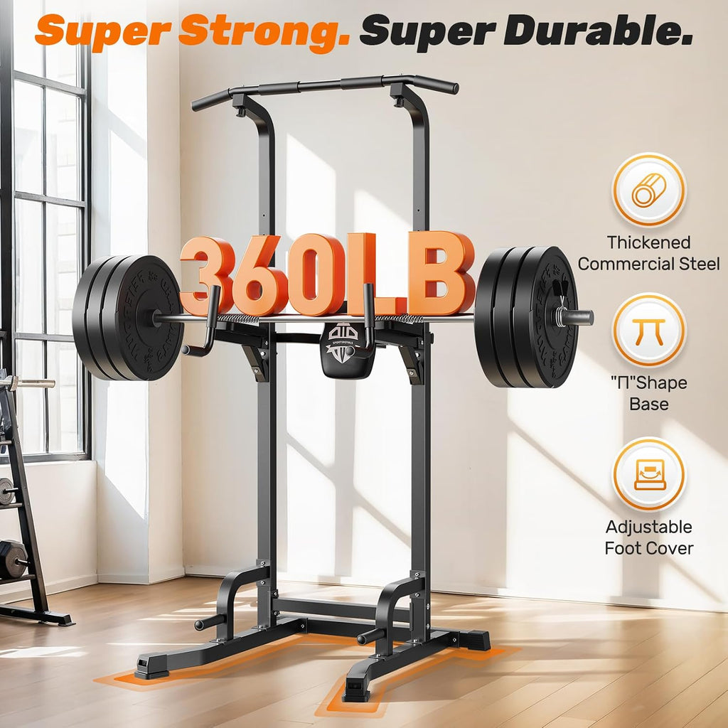 SPORTSROYALS Free Standing Pull Up Bar, Power Tower for Home Gym Training | Sturdy Free Standing Workout Station for Pull-Ups, Dips, Leg Raises and Full-Body Home Gym Strength Training