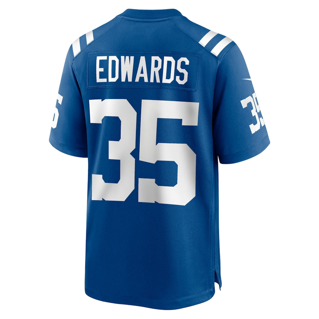 Punc IN.Colts #35 Johnathan Edwards Royal Team Game Jersey