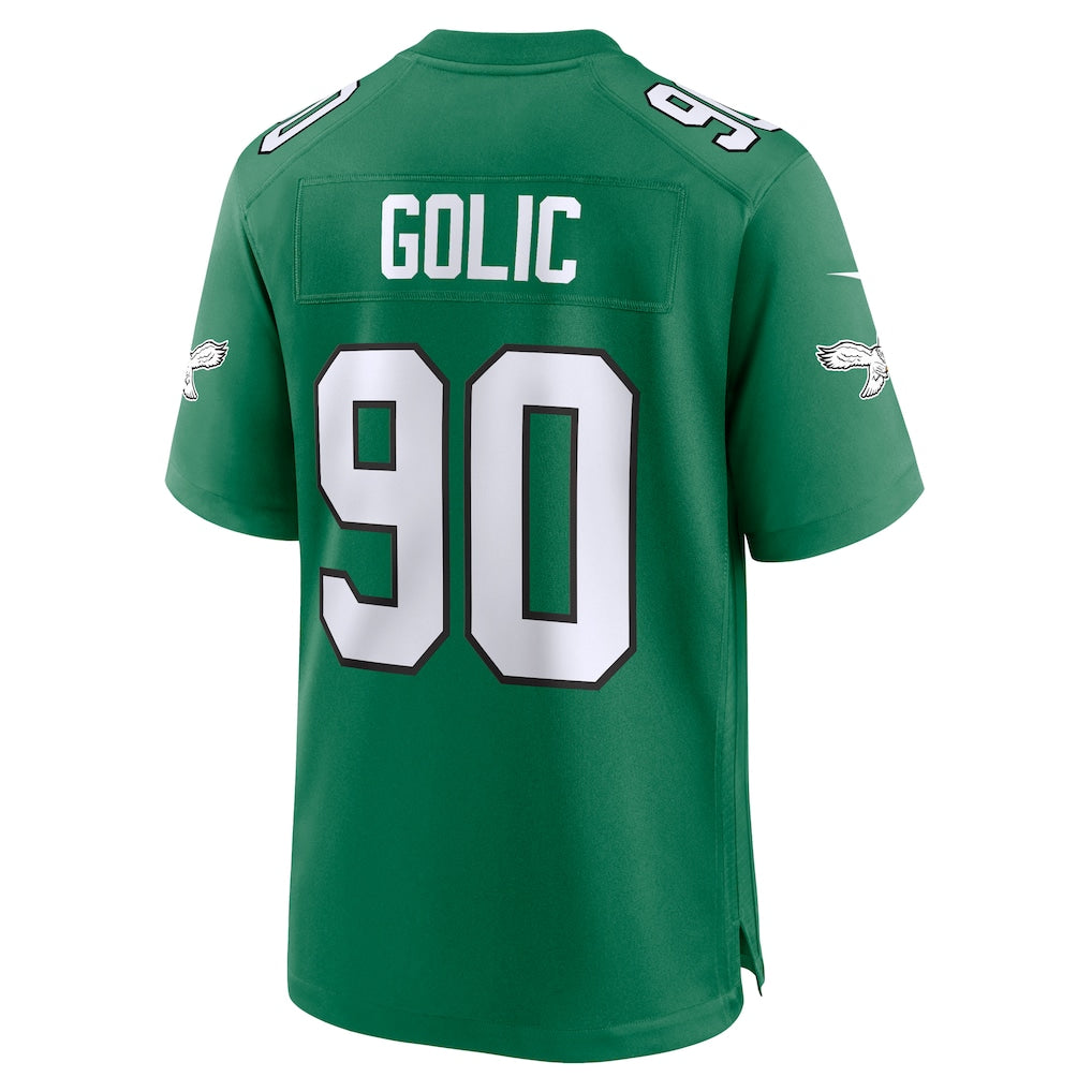 Punc P.Eagles #90 Mike Golic Kelly Green Retired Player Alternate Game Jersey