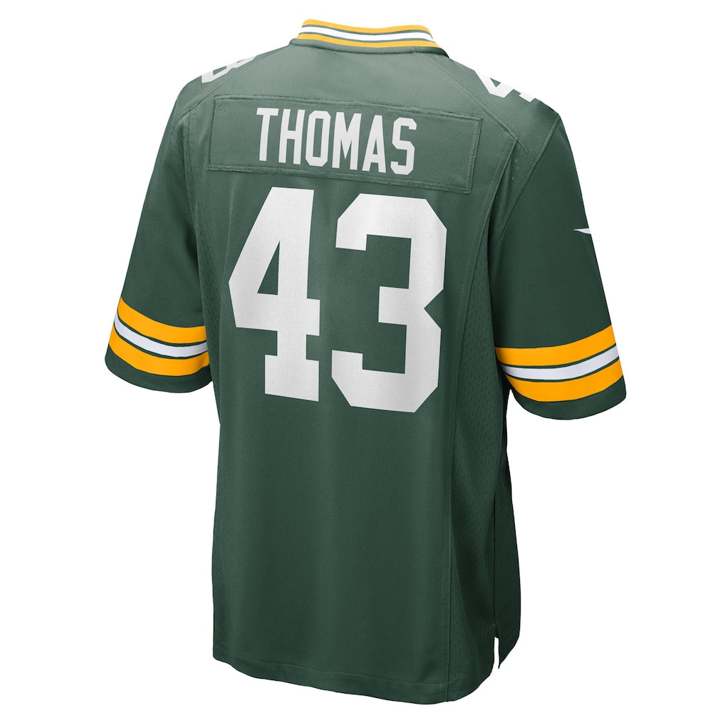 Punc GB.Packers #43 Kiondre Thomas Green Team Game Jersey