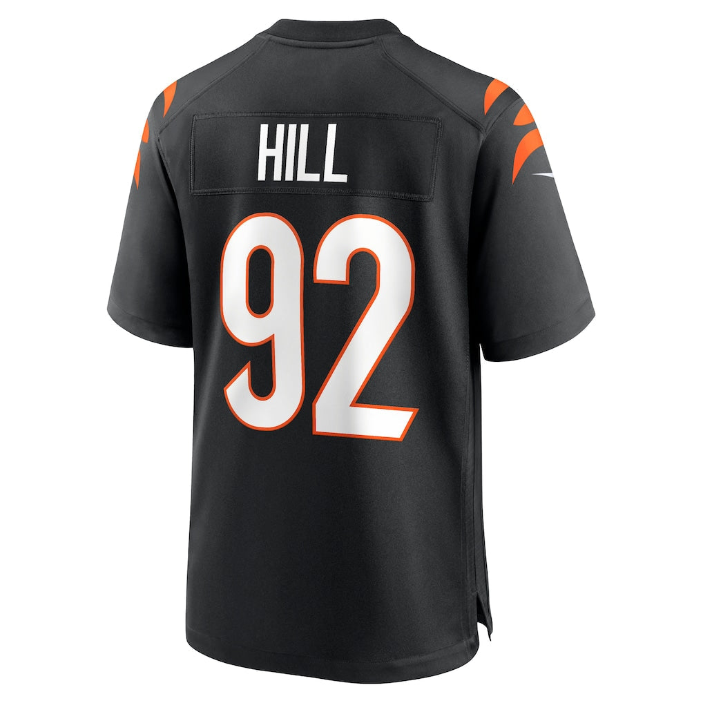 Punc C.Bengals #92 B.J. Hill Black Game Jersey