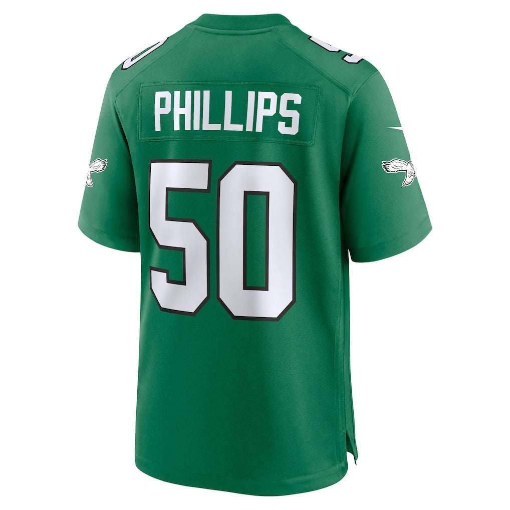 Punc P.Eagles #50 Jaelan Phillips Kelly Green Alternate 2 Game Jersey