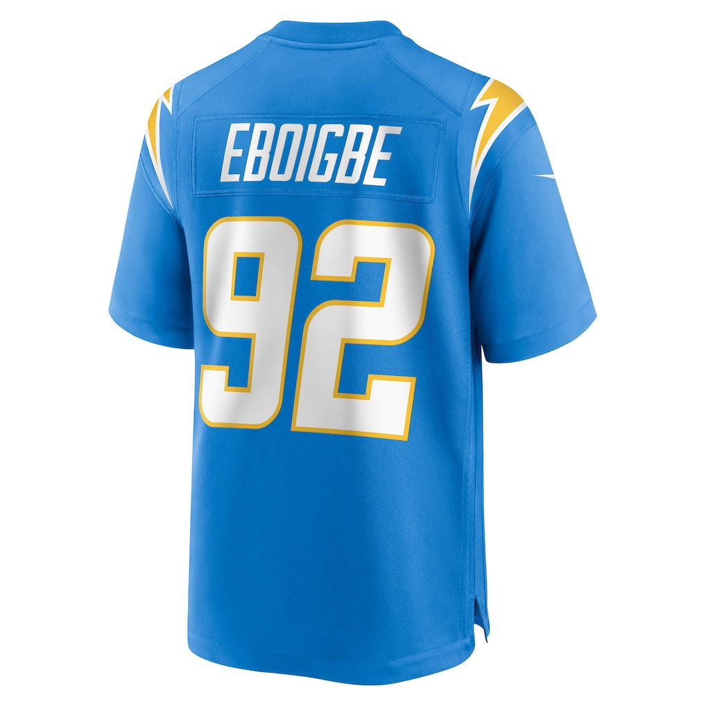 Punc LA.Chargers #92 Justin Eboigbe Powder Blue Team Game Jersey