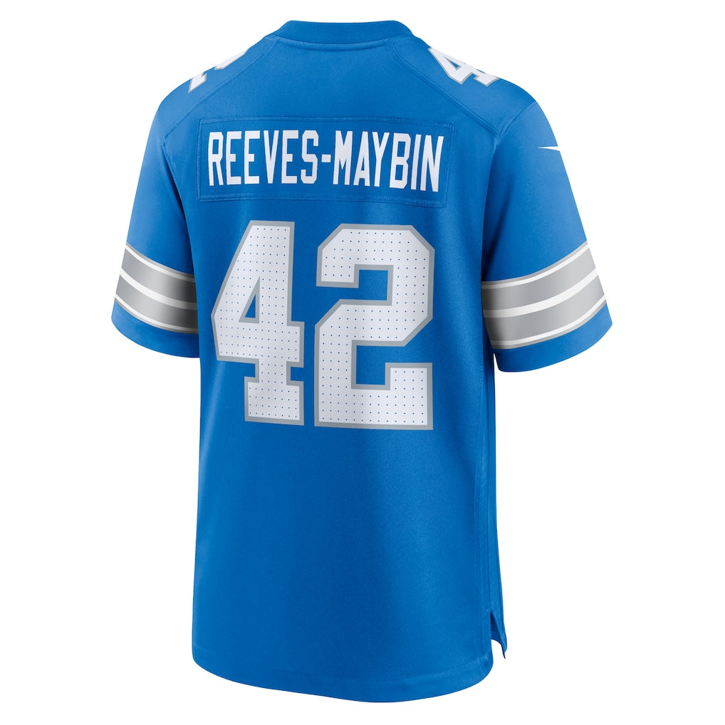 Punc D.Lions #42 Jalen Reeves-Maybin Blue Team Game Jersey