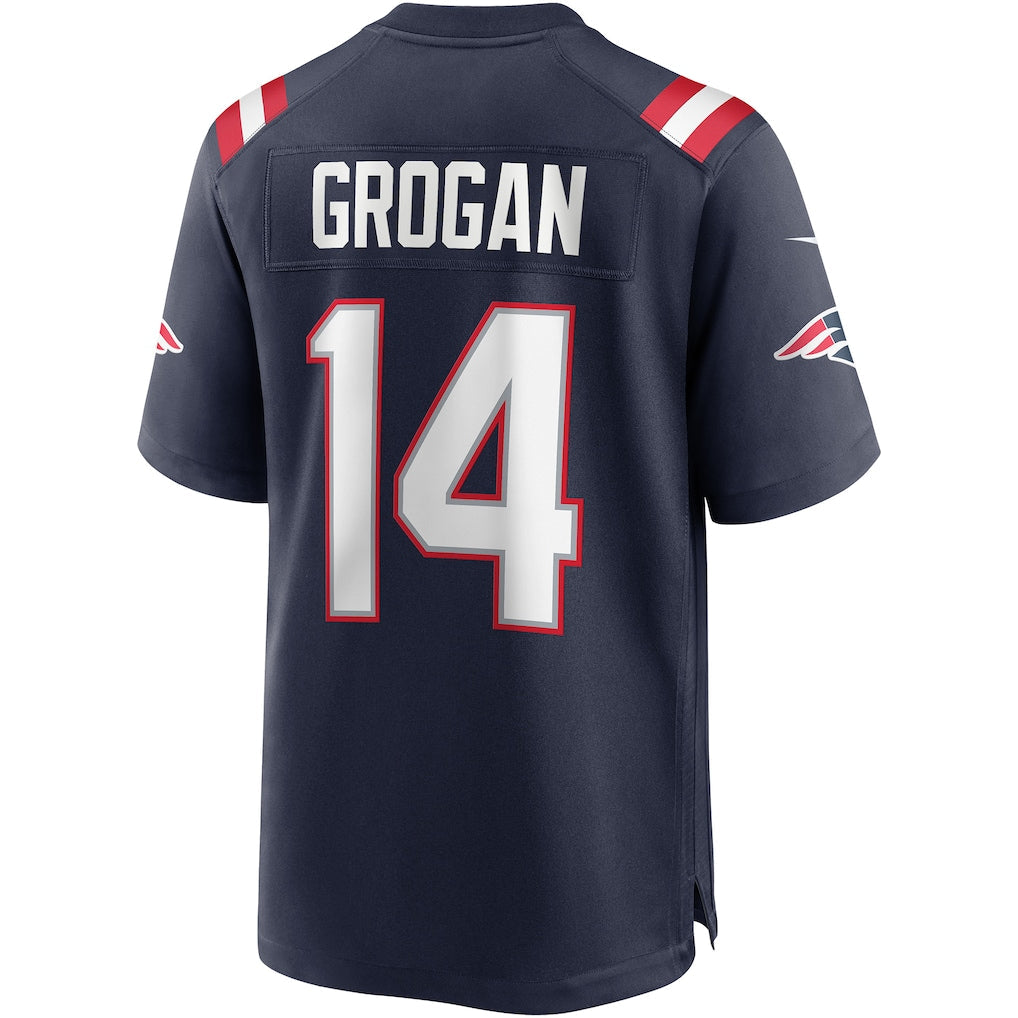 Punc NE.Patriots #14 Steve Grogan Navy Game Retired Player Jersey